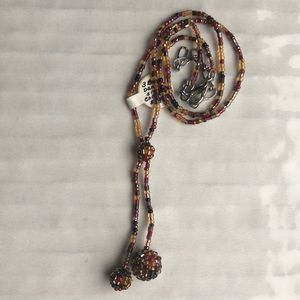 3 Ball Dangle Sienna Hand Beaded Necklace
